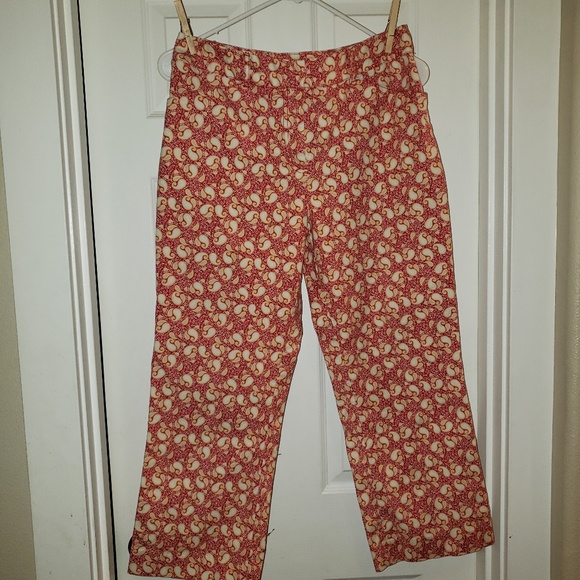 Red,Yellow and Orange Paisley Capris‎ - Picture 4 of 5